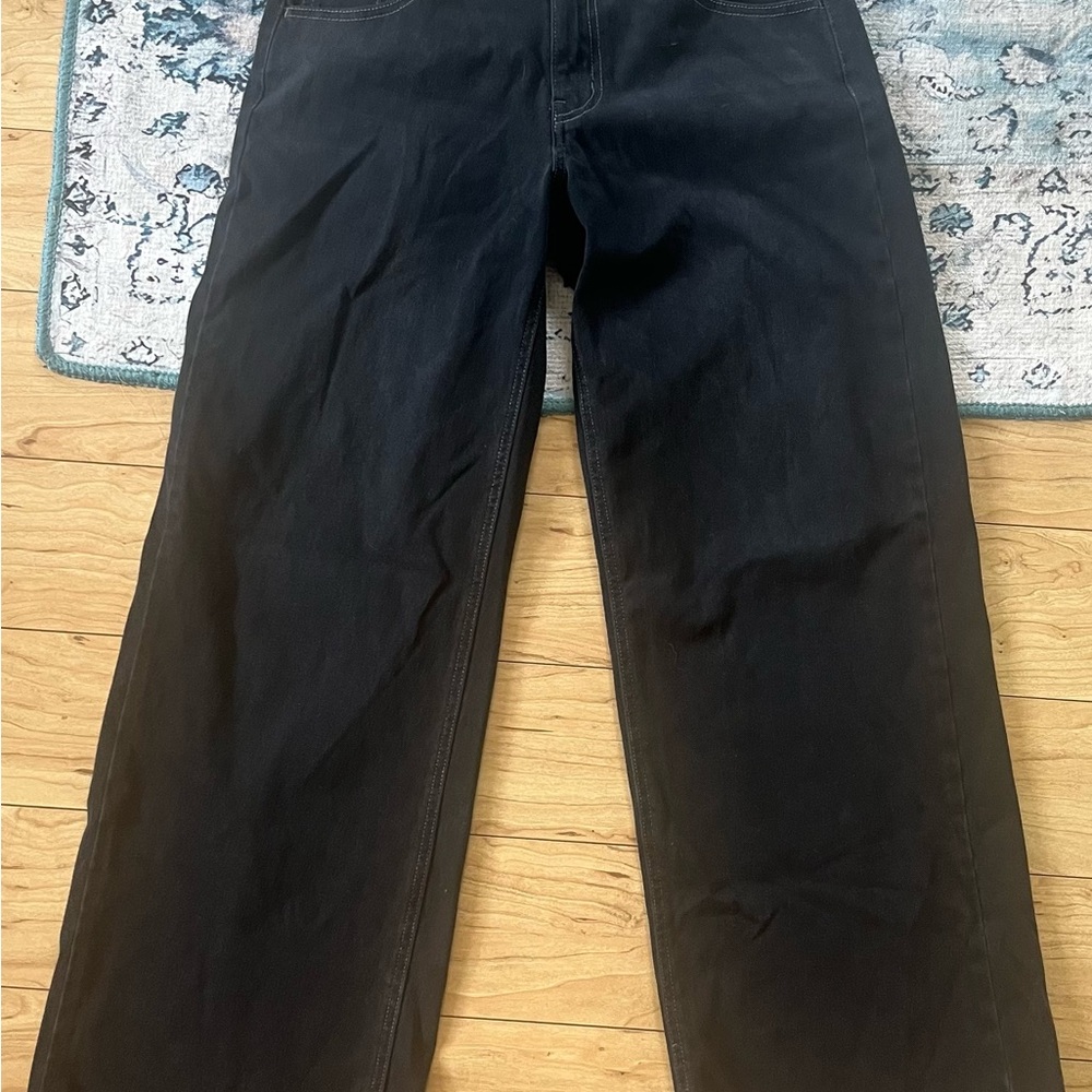 HALARA Black flex low rise baggy Wide-Leg jeans stretchy Small